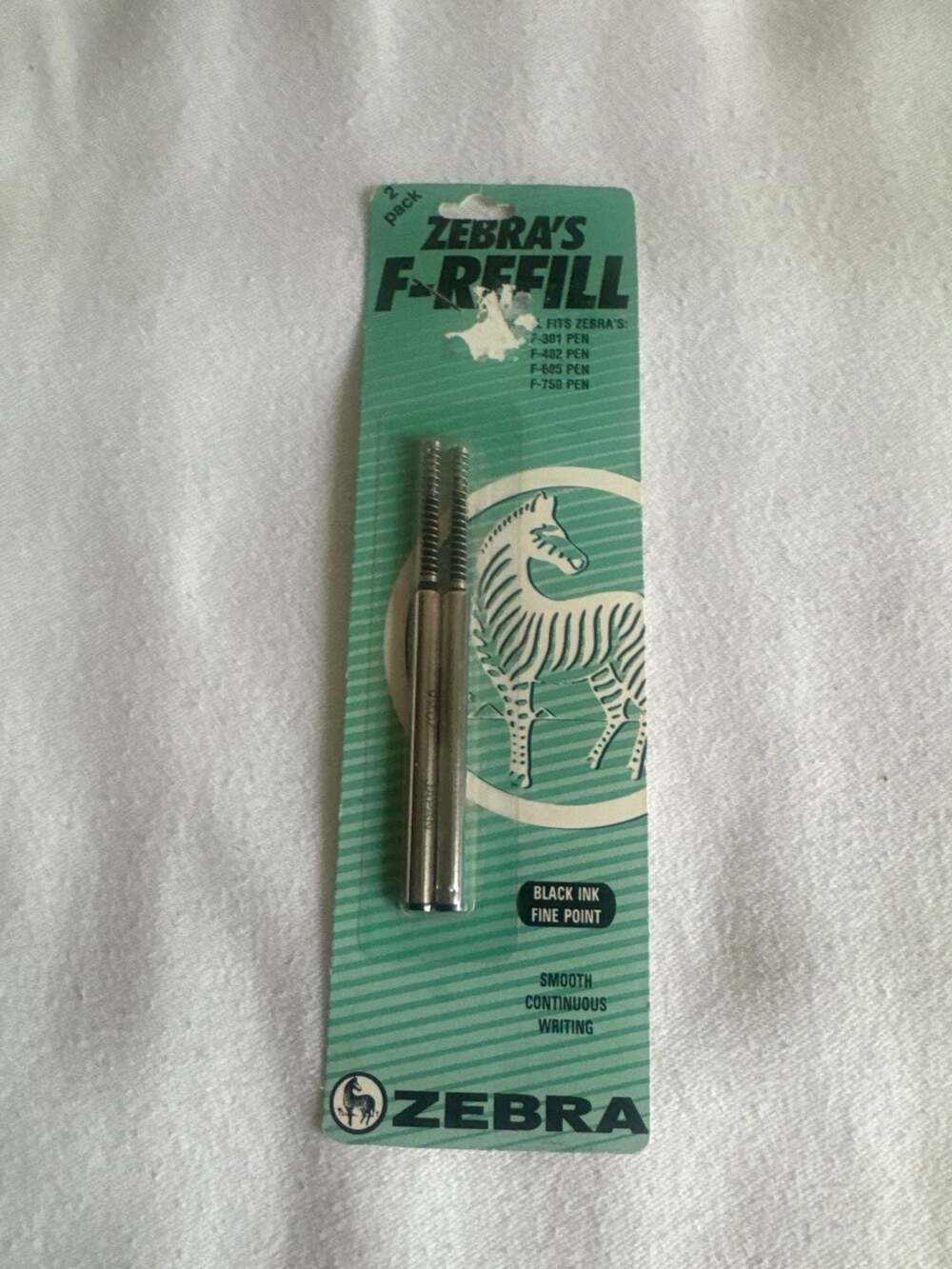 Zebra F-Refill 0.7mm Fine Point Black Ink Ballpoint Pen Refill 2-Pack